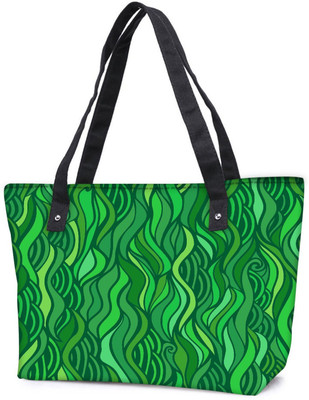 

Snoogg Pack Of 2 Green Leaf Pattern Combo Tote Shopping Grocery Bag With Coin Pencil Purse Shoulder Bag(Multicolor, 15 L)