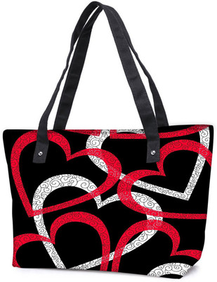 

Snoogg Pack Of 2 Colorful Hearts Black Pattern Combo Tote Shopping Grocery Bag With Coin Pencil Purse Shoulder Bag(Multicolor, 5 L)