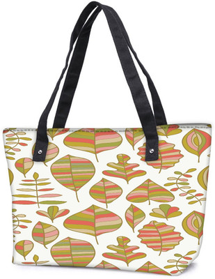 

Snoogg Pack Of 2 Colorful Leaves White Combo Tote Shopping Grocery Bag With Coin Pencil Purse Shoulder Bag(Multicolor, 5 L)
