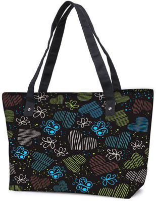 

Snoogg Pack Of 2 Blue Heart And Butterfly Combo Tote Shopping Grocery Bag With Coin Pencil Purse Shoulder Bag(Multicolor, 15 L)