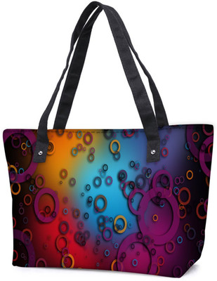 

Snoogg Pack Of 2 Colorful Rings Combo Tote Shopping Grocery Bag With Coin Pencil Purse Shoulder Bag(Multicolor, 5 L)