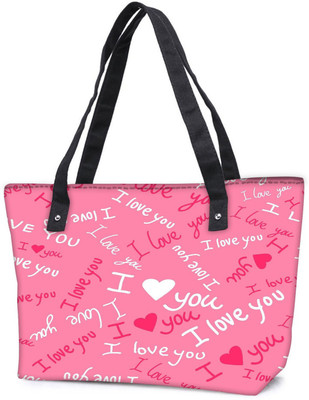 

Snoogg Pack Of 2 I Love You Pink Pattern 1 Combo Tote Shopping Grocery Bag With Coin Pencil Purse Shoulder Bag(Multicolor, 5 L)