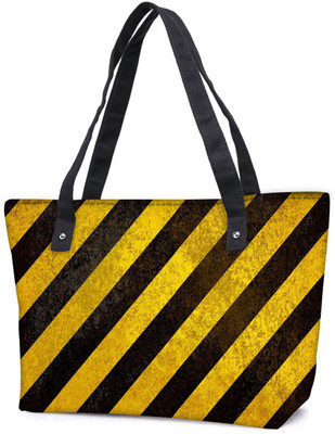 

Snoogg Pack Of 2 Yellow Strips Design Combo Tote Shopping Grocery Bag With Coin Pencil Purse Shoulder Bag(Multicolor, 15 L)