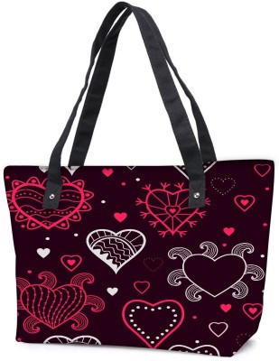 

Snoogg Pack Of 2 Abstract Hearts Maroon Pattern Combo Tote Shopping Grocery Bag With Coin Pencil Purse Shoulder Bag(Multicolor, 15 L)