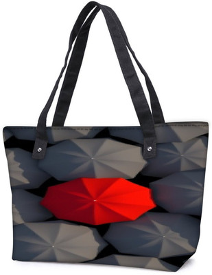 

Snoogg Pack Of 2 Red And Black Umbrella Combo Tote Shopping Grocery Bag With Coin Pencil Purse Shoulder Bag(Multicolor, 15 L)