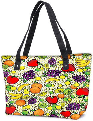 

Snoogg Pack Of 2 Plenty Of Fruits Combo Tote Shopping Grocery Bag With Coin Pencil Purse Shoulder Bag(Multicolor, 5 L)