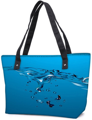 

Snoogg Pack Of 2 Blue Drops Combo Tote Shopping Grocery Bag With Coin Pencil Purse Shoulder Bag(Multicolor, 5 L)