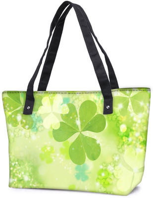

Snoogg Pack Of 2 Clovers Combo Tote Shopping Grocery Bag With Coin Pencil Purse Shoulder Bag(Multicolor, 15 L)