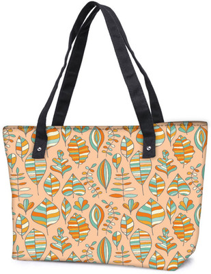 

Snoogg Pack Of 2 Multicolor Cream Leaves Combo Tote Shopping Grocery Bag With Coin Pencil Purse Shoulder Bag(Multicolor, 15 L)