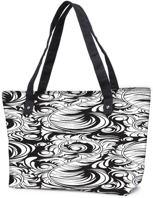 

Snoogg Pack Of 2 White Leaf Pattern Combo Tote Shopping Grocery Bag With Coin Pencil Purse Shoulder Bag(Multicolor, 5 L)