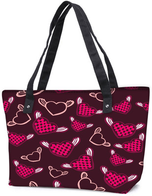 

Snoogg Pack Of 2 Pink Heart Angels Combo Tote Shopping Grocery Bag With Coin Pencil Purse Shoulder Bag(Multicolor, 5 L)