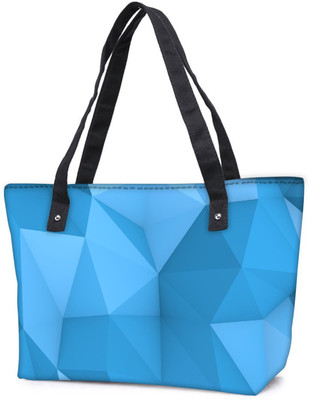 

Snoogg Pack Of 2 Blue Polygon 2757 Combo Tote Shopping Grocery Bag With Coin Pencil Purse Shoulder Bag(Multicolor, 5 L)