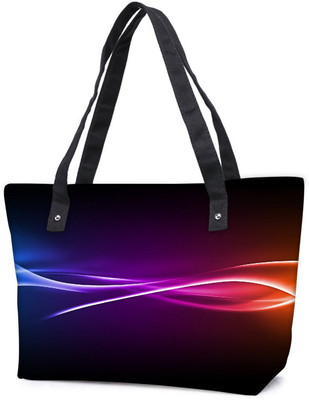 

Snoogg Pack Of 2 Abstract Rays Pattern Combo Tote Shopping Grocery Bag With Coin Pencil Purse Shoulder Bag(Multicolor, 5 L)