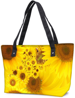 

Snoogg Pack Of 2 Yellow Sunflowers Combo Tote Shopping Grocery Bag With Coin Pencil Purse Shoulder Bag(Multicolor, 5 L)
