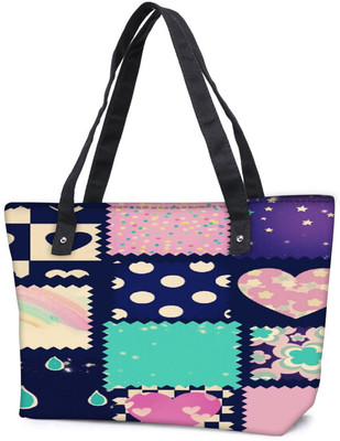 

Snoogg Pack Of 2 Abstract Cute Combo Tote Shopping Grocery Bag With Coin Pencil Purse Shoulder Bag(Multicolor, 5 L)
