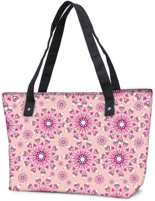 

Snoogg Pack Of 2 Pink Pattern Combo Tote Shopping Grocery Bag With Coin Pencil Purse Shoulder Bag(Multicolor, 15 L)