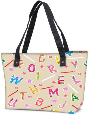 

Snoogg Pack Of 2 Crayons Alphabets Combo Tote Shopping Grocery Bag With Coin Pencil Purse Shoulder Bag(Multicolor, 5 L)