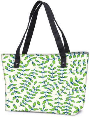 

Snoogg Pack Of 2 Green Small Leaves Combo Tote Shopping Grocery Bag With Coin Pencil Purse Shoulder Bag(Multicolor, 5 L)