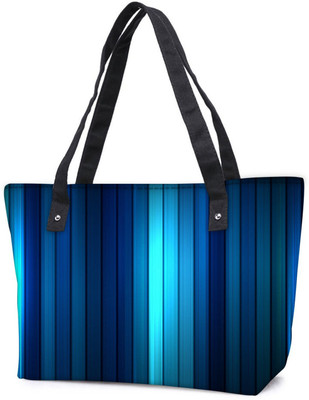 

Snoogg Pack Of 2 Blue Strips Combo Tote Shopping Grocery Bag With Coin Pencil Purse Shoulder Bag(Multicolor, 5 L)