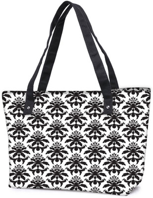 

Snoogg Pack Of 2 Black Hanging Pattern Combo Tote Shopping Grocery Bag With Coin Pencil Purse Shoulder Bag(Multicolor, 15 L)