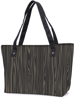 

Snoogg Pack Of 2 Black Wooden Texture Combo Tote Shopping Grocery Bag With Coin Pencil Purse Shoulder Bag(Multicolor, 15 L)