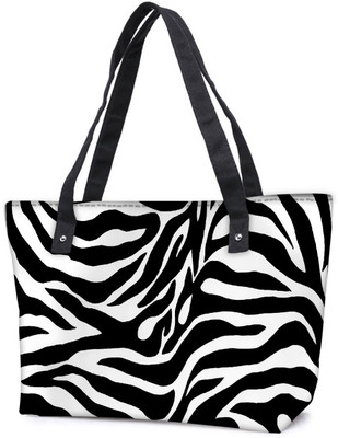 

Snoogg Pack Of 2 Zebra Skin Combo Tote Shopping Grocery Bag With Coin Pencil Purse Shoulder Bag(Multicolor, 15 L)