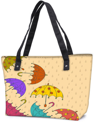 

Snoogg Pack Of 2 Abstract Rainy Season Background With Rain Drops And Colorful Umbrellas Combo Tote Shopping Grocery Bag With Coin Pencil Purse Shoulder Bag(Multicolor, 15 L)