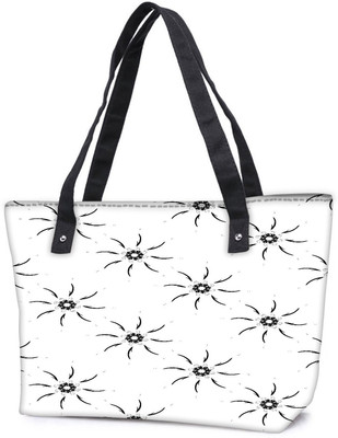 

Snoogg Pack Of 2 White Pattern Combo Tote Shopping Grocery Bag With Coin Pencil Purse Shoulder Bag(Multicolor, 15 L)