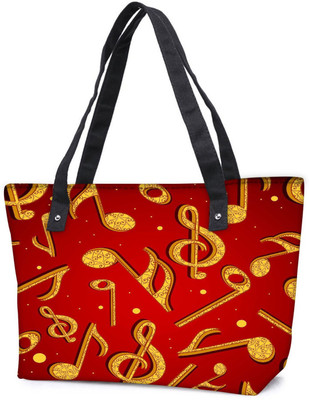 

Snoogg Pack Of 2 Golden Music Combo Tote Shopping Grocery Bag With Coin Pencil Purse Shoulder Bag(Multicolor, 5 L)