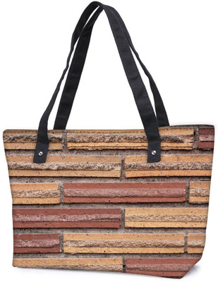 

Snoogg Pack Of 2 Wall Bricks Combo Tote Shopping Grocery Bag With Coin Pencil Purse Shoulder Bag(Multicolor, 5 L)