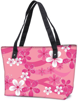 

Snoogg Pack Of 2 Floral Pink Pattern Combo Tote Shopping Grocery Bag With Coin Pencil Purse Shoulder Bag(Multicolor, 5 L)
