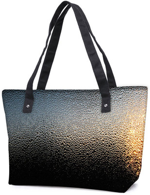 

Snoogg Pack Of 2 Black Water Drops Combo Tote Shopping Grocery Bag With Coin Pencil Purse Shoulder Bag(Multicolor, 15 L)