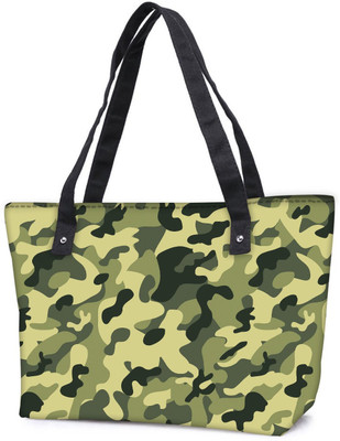

Snoogg Pack Of 2 Camo Green Military 2764 Combo Tote Shopping Grocery Bag With Coin Pencil Purse Shoulder Bag(Multicolor, 5 L)