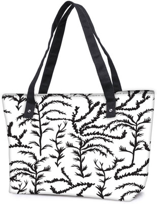 

Snoogg Pack Of 2 Black Plants Combo Tote Shopping Grocery Bag With Coin Pencil Purse Shoulder Bag(Multicolor, 5 L)