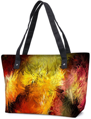 

Snoogg Pack Of 2 Abstract Colorful Design Combo Tote Shopping Grocery Bag With Coin Pencil Purse Shoulder Bag(Multicolor, 5 L)