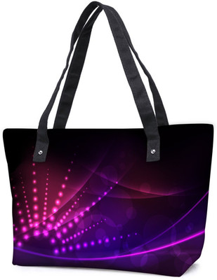 

Snoogg Pack Of 2 Abstract Neon Design Combo Tote Shopping Grocery Bag With Coin Pencil Purse Shoulder Bag(Multicolor, 15 L)