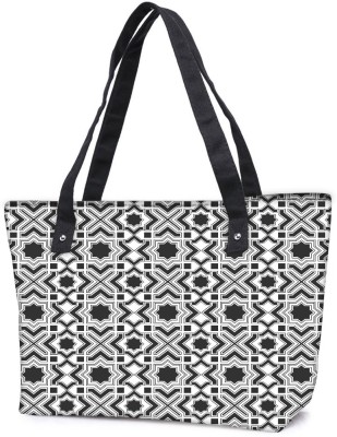 

Snoogg Pack Of 2 Abstract Grey White Pattern Combo Tote Shopping Grocery Bag With Coin Pencil Purse Shoulder Bag(Multicolor, 5 L)