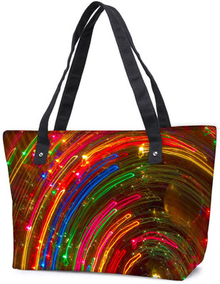 

Snoogg Pack Of 2 Neon Lights Combo Tote Shopping Grocery Bag With Coin Pencil Purse Shoulder Bag(Multicolor, 15 L)