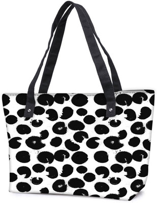 

Snoogg Pack Of 2 Black Abstract Paint Combo Tote Shopping Grocery Bag With Coin Pencil Purse Shoulder Bag(Multicolor, 15 L)