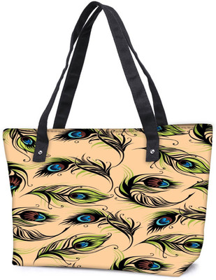 

Snoogg Pack Of 2 Peacock Pattern Combo Tote Shopping Grocery Bag With Coin Pencil Purse Shoulder Bag(Multicolor, 5 L)