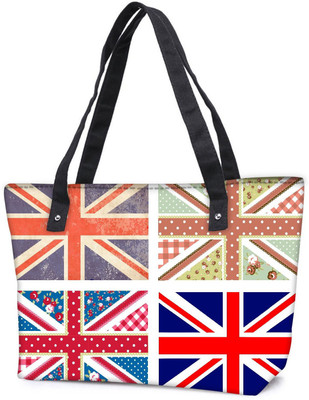 

Snoogg Pack Of 2 4 Cute British Flags In Shabby Chic Floral And Vintage Style Combo Tote Shopping Grocery Bag With Coin Pencil Purse Shoulder Bag(Multicolor, 15 L)