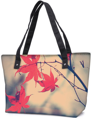 

Snoogg Pack Of 2 Nature Leaves Red Combo Tote Shopping Grocery Bag With Coin Pencil Purse Shoulder Bag(Multicolor, 15 L)