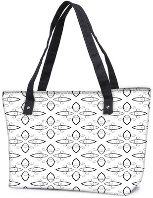 

Snoogg Pack Of 2 Abstract White Pattern Combo Tote Shopping Grocery Bag With Coin Pencil Purse Shoulder Bag(Multicolor, 5 L)