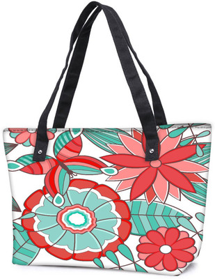 

Snoogg Pack Of 2 Abstract Floral Background Combo Tote Shopping Grocery Bag With Coin Pencil Purse Shoulder Bag(Multicolor, 5 L)