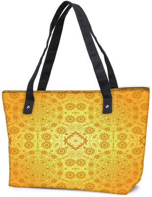 

Snoogg Pack Of 2 Abstract Yellow Pattern Combo Tote Shopping Grocery Bag With Coin Pencil Purse Shoulder Bag(Multicolor, 15 L)