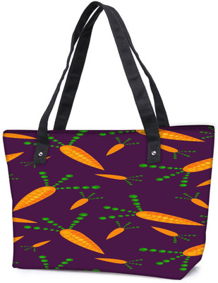 

Snoogg Pack Of 2 Carrot Purple Combo Tote Shopping Grocery Bag With Coin Pencil Purse Shoulder Bag(Multicolor, 15 L)