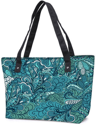 

Snoogg Pack Of 2 Abstract Green Leaves Combo Tote Shopping Grocery Bag With Coin Pencil Purse Shoulder Bag(Multicolor, 15 L)