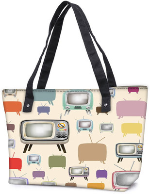 

Snoogg Pack Of 2 Televison Vibes Combo Tote Shopping Grocery Bag With Coin Pencil Purse Shoulder Bag(Multicolor, 15 L)