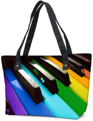 

Snoogg Pack Of 2 Colorful Piano Keyboard Music Combo Tote Shopping Grocery Bag With Coin Pencil Purse Shoulder Bag(Multicolor, 5 L)