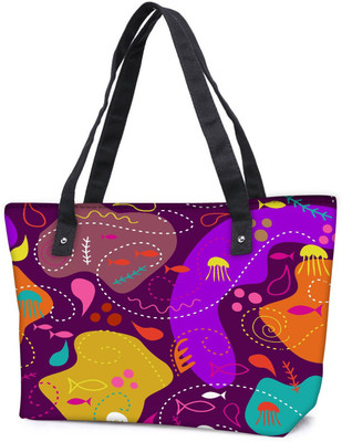 

Snoogg Pack Of 2 Abstract Sea World Combo Tote Shopping Grocery Bag With Coin Pencil Purse Shoulder Bag(Multicolor, 5 L)